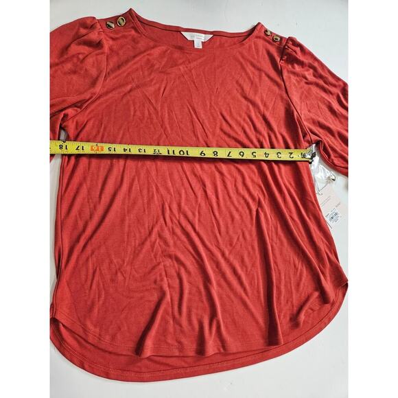 Lauren Conrad Long Sleeve Terra Cotta Large Cotton Top NWT - Picture 6 of 7